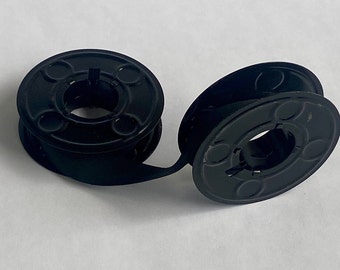 Underwood 150 Flange Black Cotton Ribbon on Twin Metal Spools for later model Underwood &  Remington Letter-Riter typewriters