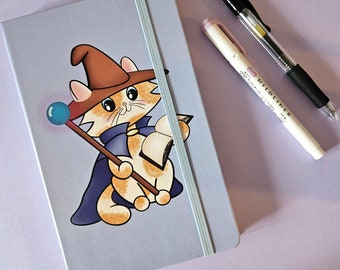 Wizard Cat A5 Dot Grid Leatherette Notebook | Bullet Journal