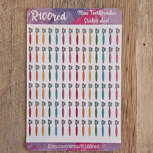 Autocollants pour mini brosse à dents | Pour les Bullet Journals, les agendas, les scrapbooks et les calendriers
