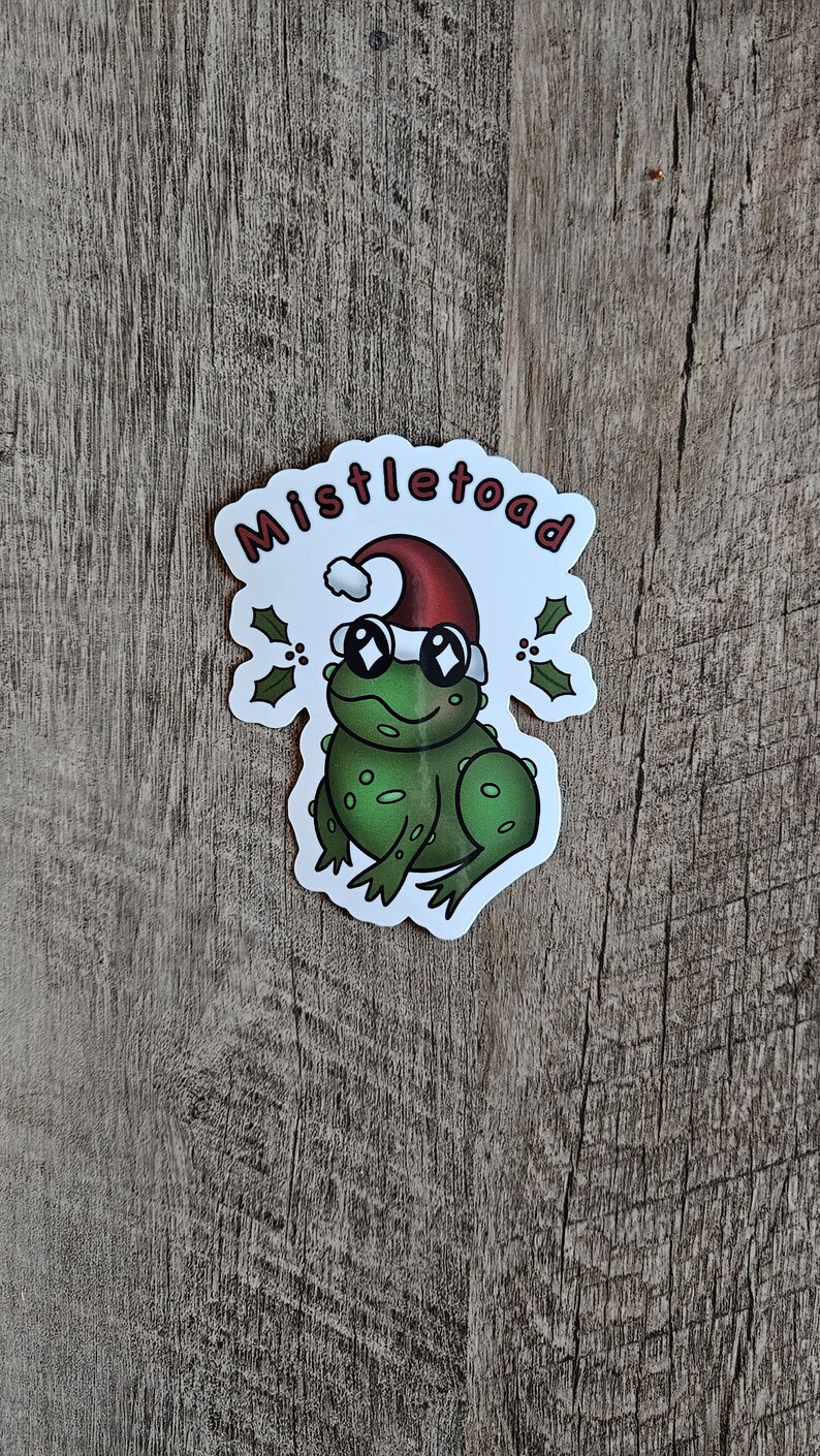 Misteltoad Mistletoad Holiday Vinyl Sticker | Mistletoe Christmas Toad | Funny ...