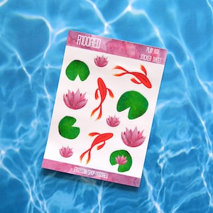 Play Koi Sticker Sheet | Koi Fish Stickers | For Bullet Journaling, Planners, Scrapbooks, and Calendars