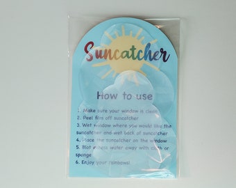 Adesivo de janela Suncatcher em formato de nuvem grande e pequena | Removível com fixação estática