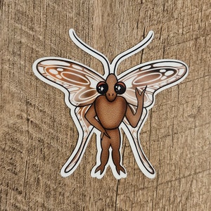 Moth Man Glow In The Dark | Halloween Vinyl Sticker | Glitter | Waterproof Sticker | Cryptid Collection