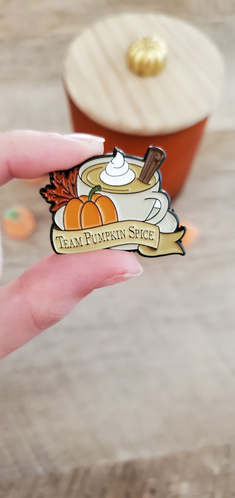 Team Pumpkin Spice VS Team Apple Cider Enamel Pins Fall Autumn image 3