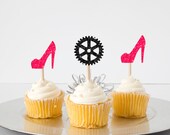 heels or wheels cupcake topper, gender reveal cupcake topper, boy or girl cupcake topper, baby shower cupcake topper, gender reveal party Il_170x135