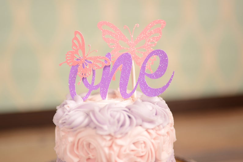 Butterfly Cake Topper One Cake Topper Gold One Cake Topper Etsy
