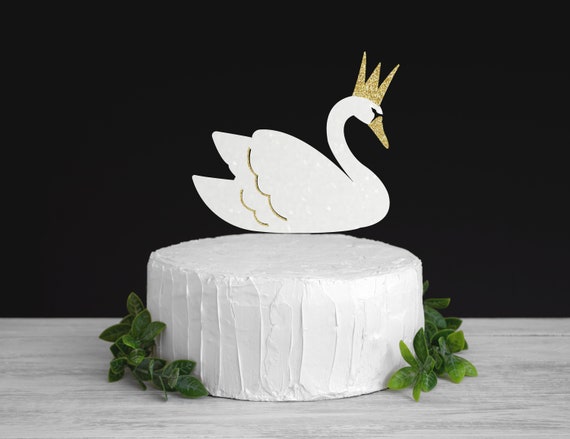 Decoration Cake Swan Couple | Princess Swan Party Decoration - Crown Cake  Topper - Aliexpress