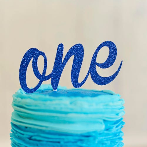 Blue One Cake Topper ONE Cake Topper First Birthday Cake - Etsy
