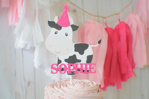 Cow cake topper, Barnyard Cake Topper, farm cake topper, animal cake topper, barn party, farm party, farm animals cake topper, Il_570xn
