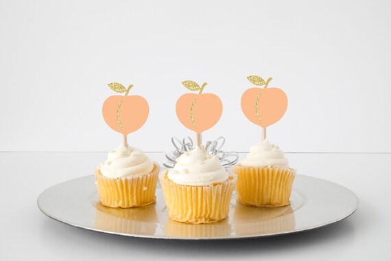 Peach cupcake topper, sweet as a peach cupcake topper, Georgia cupcake topper, Southern girl cupcake topper, cupcake topper Il_570xn