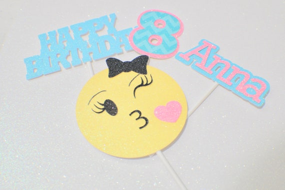 Emoji Cake topper, emoji party, smiley cake topper, smiley party, 80's cake topper Il_570xn
