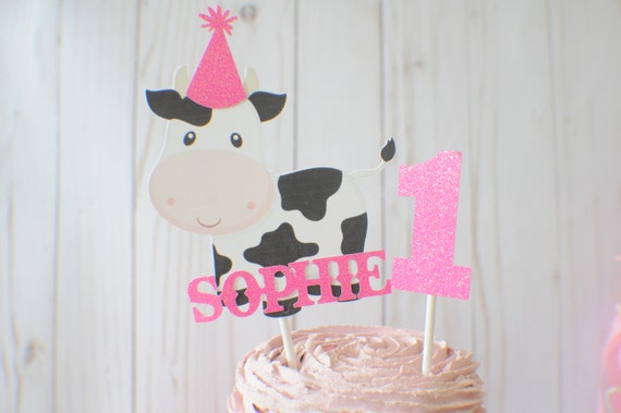 Cow cake topper, Barnyard Cake Topper, farm cake topper, animal cake topper, barn party, farm party, farm animals cake topper, Il_570xn