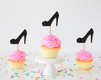 Plain or Engraved Many Colours & Sizes High Heel Shoe Cake & Cupcake Toppers 