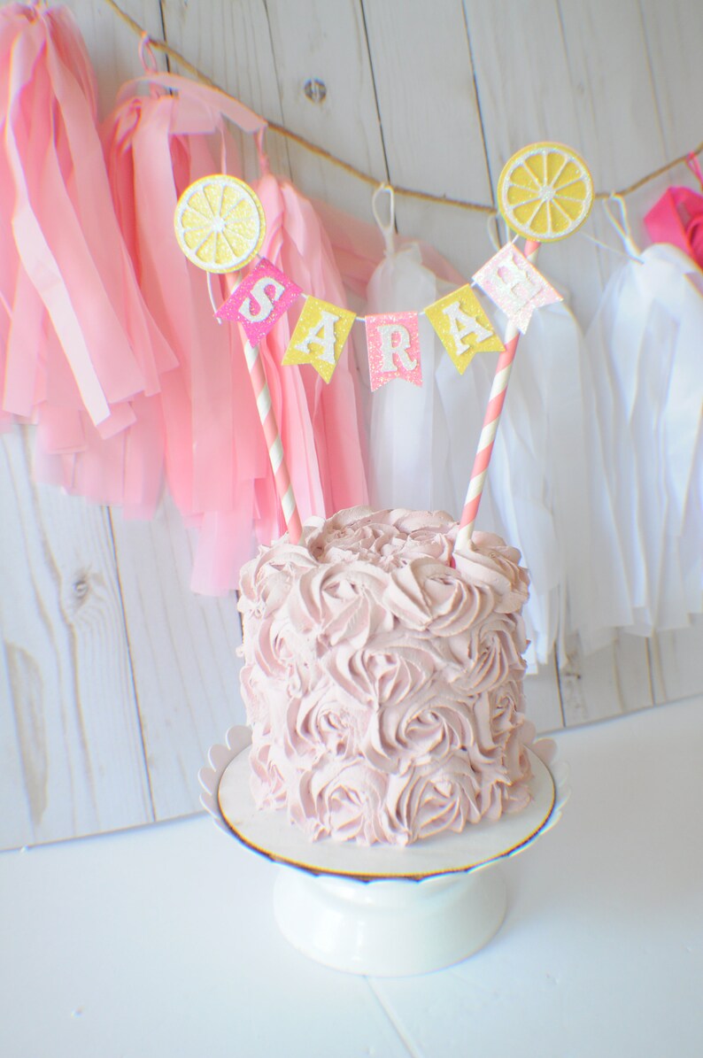 lemonade cake topper tutti frutti cake topper smashcake topper Lemon Cake Topper lemonade party Lemon smashcake topper