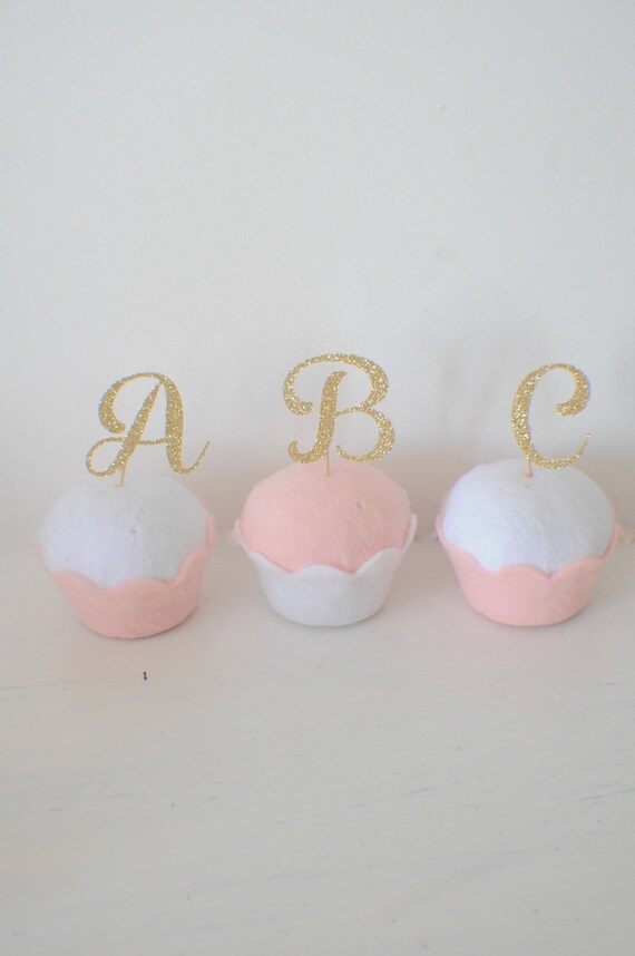 Letter Cupcake Topper, Initial Cupcake Topper, Wedding Cupcake Topper