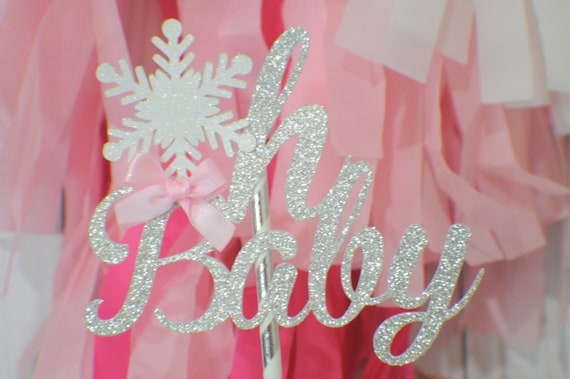 Oh baby snowflake cake topper, Winter Wonderland cake topper,cake topper, Oh baby cake topper, winter wonderland babyshower Il_570xn