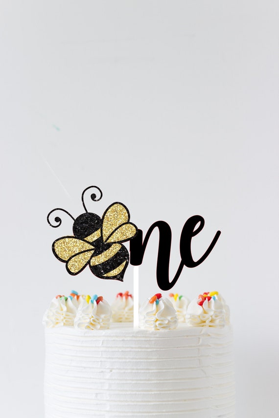 Bee Cake topper, bee topper, Birthday cake topper, One cake topper, bee one cake topper, smashcake topper, first birthday cake topper Il_570xn