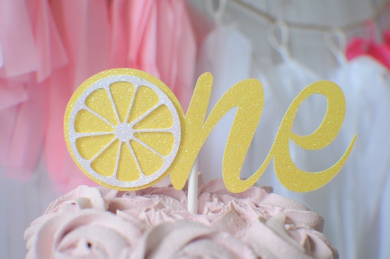 Lemon cake topper, one cake topper, lemonade cake Topper, Smashcake Topper, First Birthday Cake Topper, lemonade party Il_570xn