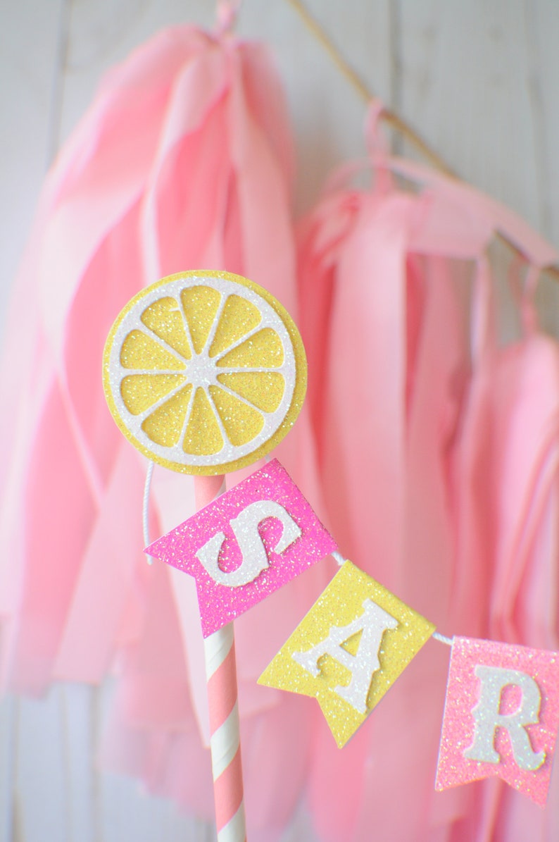 lemonade cake topper tutti frutti cake topper smashcake topper Lemon Cake Topper lemonade party Lemon smashcake topper