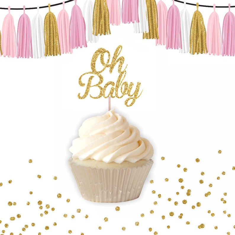 Oh Baby Cupcake Topper Baby Shower Cupcake Topper Baby Etsy UK