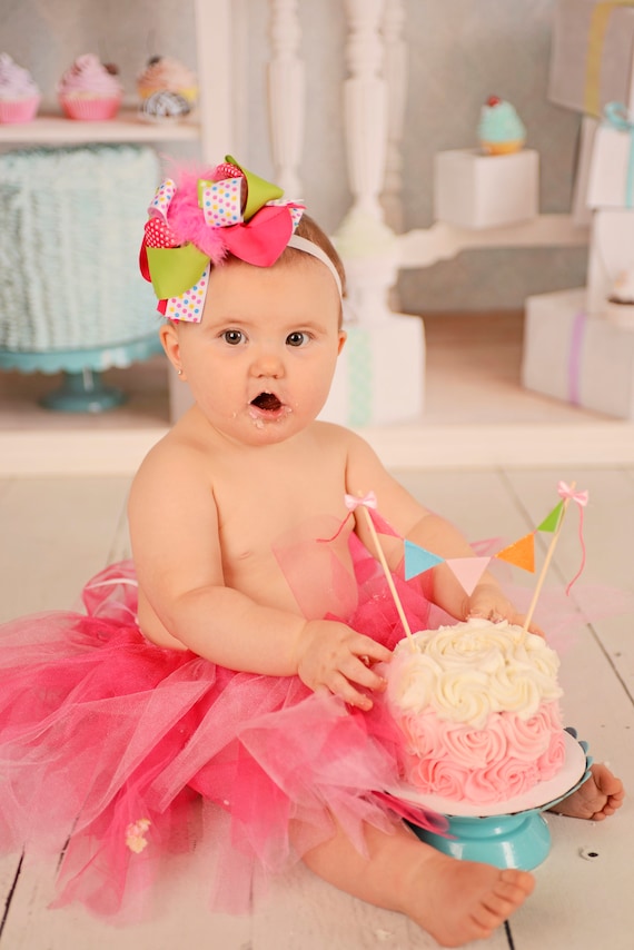 Rainbow Cake Topper, rainbow Banner, rainbow party, smashcake topper Il_570xn
