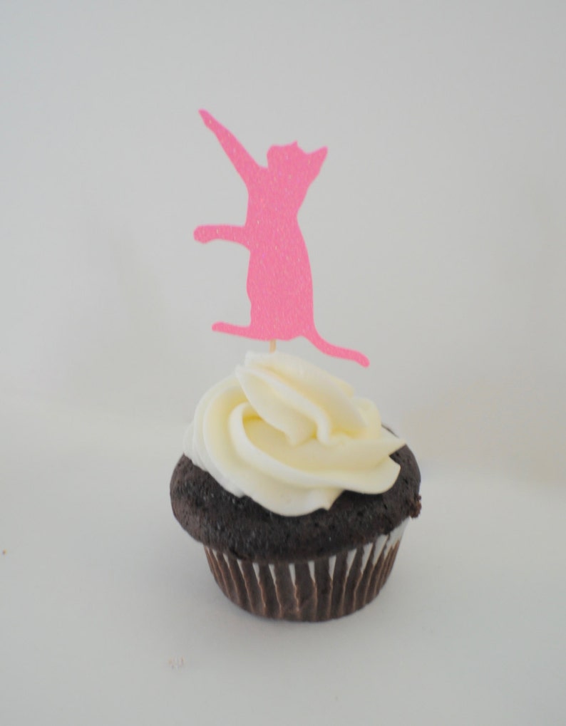 Cat Cupcake Toppers Kitty Cupcake Toppers Cat 12 Toppers Etsy