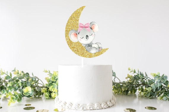 Koala cake topper, Koala topper, Koala party, Moon cake topper, babyshower, smashcake topper, birthday cake topper Il_570xn