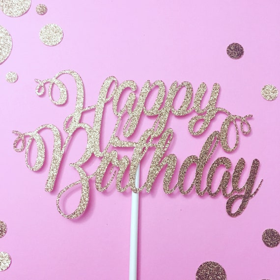 Happy Birthday Cake Topper, cake topper, happy birthday, birthday cake topper Il_570xn