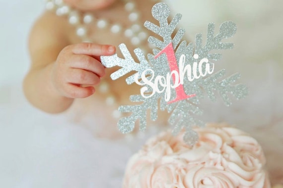 snowflake topper, snowflake cake topper, One cake topper, Winter Wonderland cake topper, smashcake topper, first birthday cake topper Il_570xn
