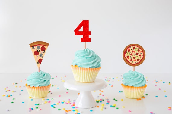 Pizza cupcake topper, pizza smashcake topper, pizza party, pizza, Italian cupcake topper, Italian party, cupcake topper Il_570xn