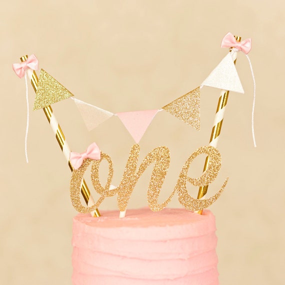 One Cake Topper, First birthday cake topper, ONE Smash Cake Set (Cake