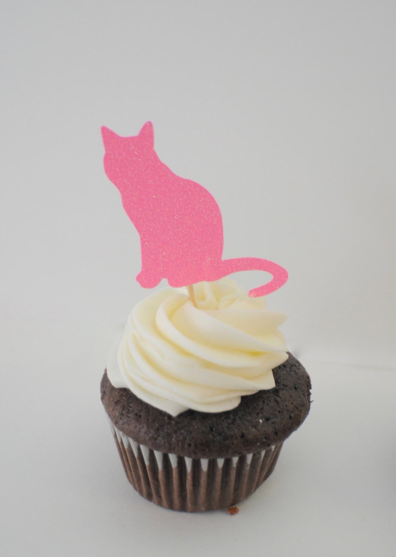 Cat Cupcake Toppers Kitty Cupcake Toppers Cat 12 Toppers Etsy