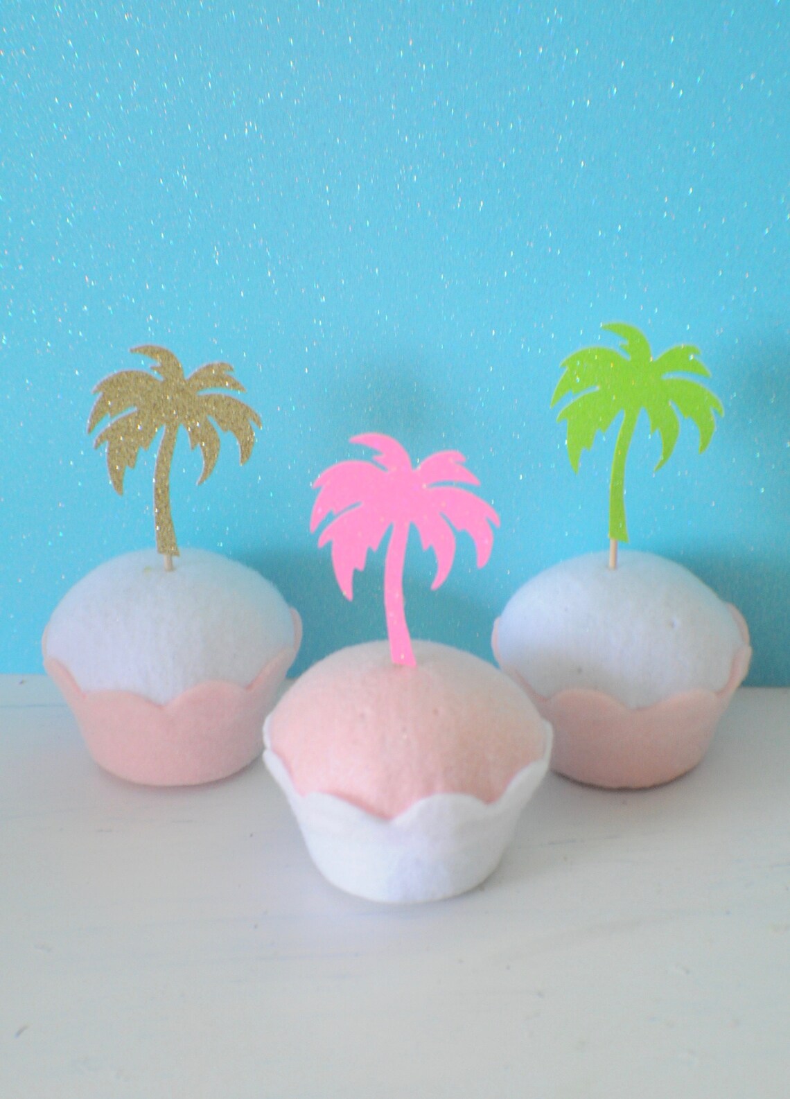 Palm Tree Cupcake Toppers Hawaiian Cupcake Toppers Luau Etsy