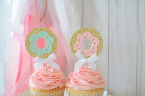 Donut cupcake topper, Donut grow up cupcake topper, Donut party, donut first birthday, cupcake topper, donut picks Il_570xn