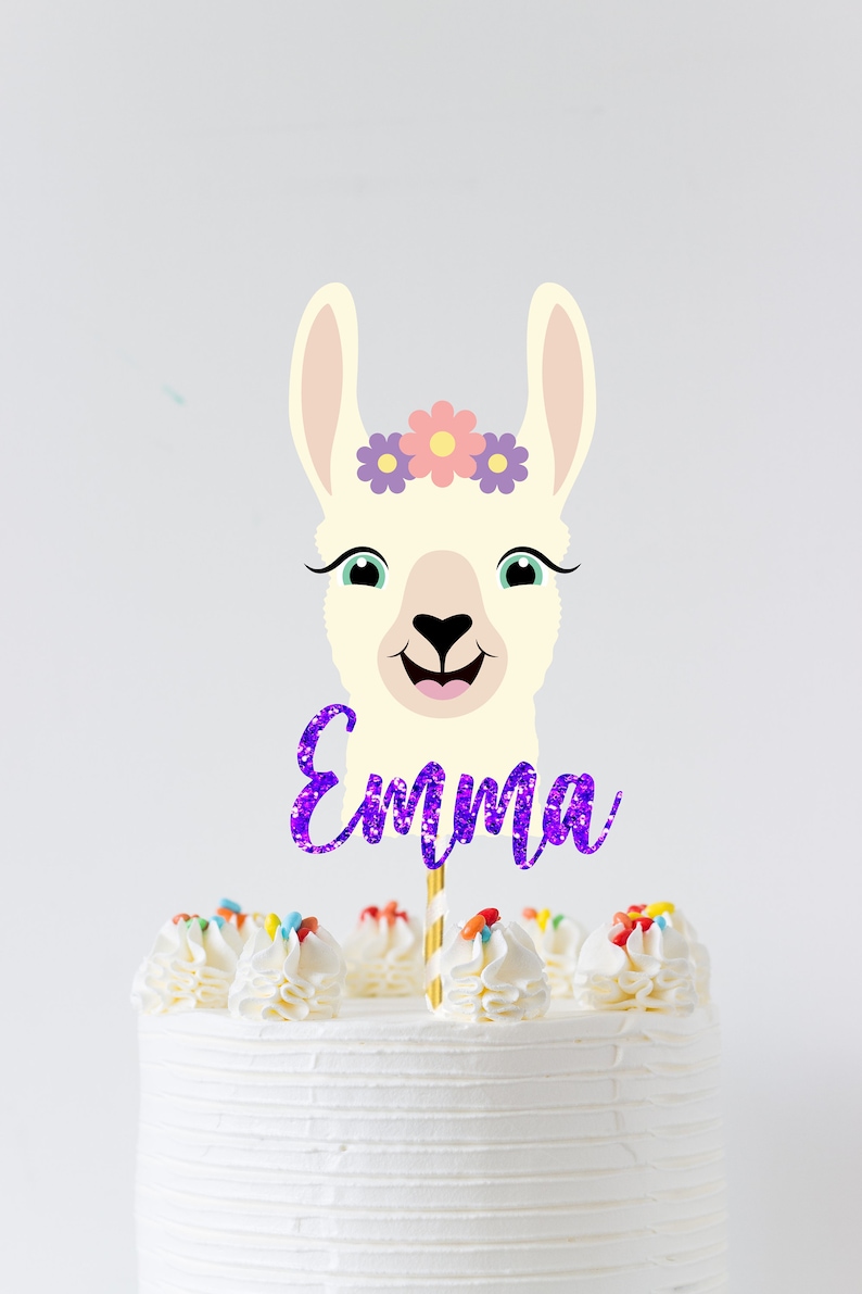Llama cake topper llama birthday cake topper Llama face