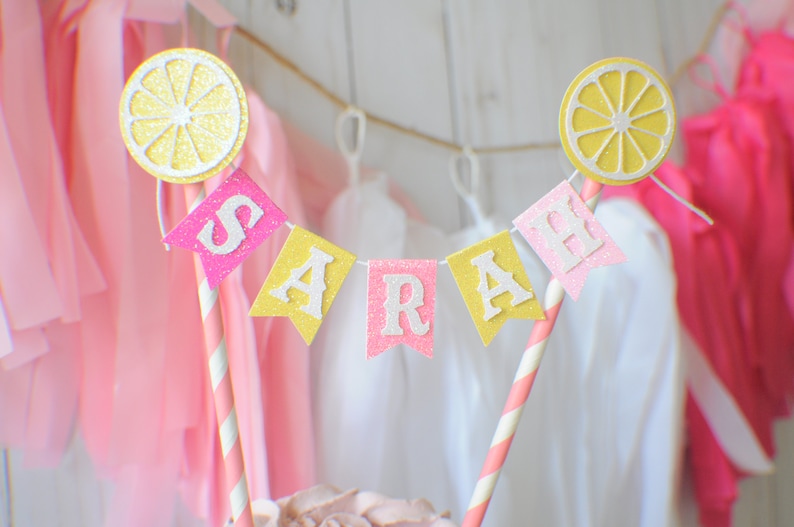 lemonade cake topper tutti frutti cake topper smashcake topper Lemon Cake Topper lemonade party Lemon smashcake topper