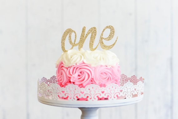 ONE Cake topper, gold cake topper, Gold one Cake Topper, Smash Cake Topper, First Birthday Cake Topper, birthday cake topper Il_570xn