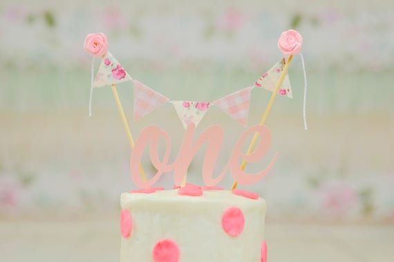 One Cake Topper, Roses Cake Topper, Tea party Cake Topper, farm cake topper, first birthday cake topper, smashcake topper Il_570xn