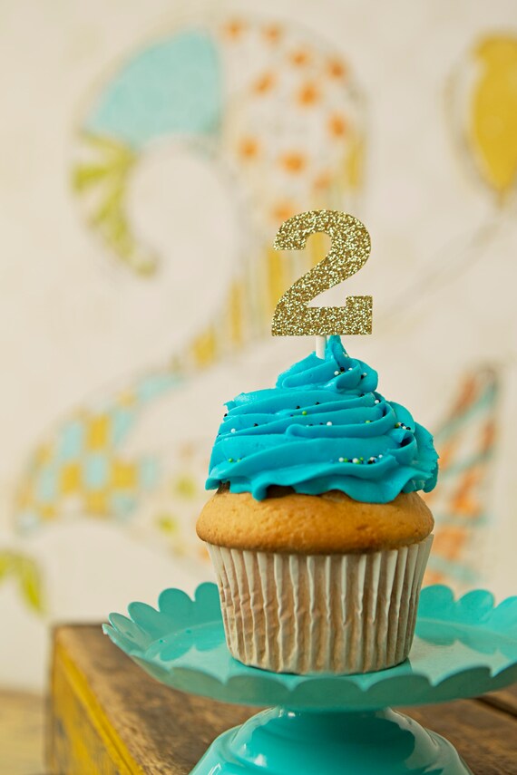 Number Cupcake Toppers, cupcake toppers (12 toppers), birthday cupcake topper Il_570xn