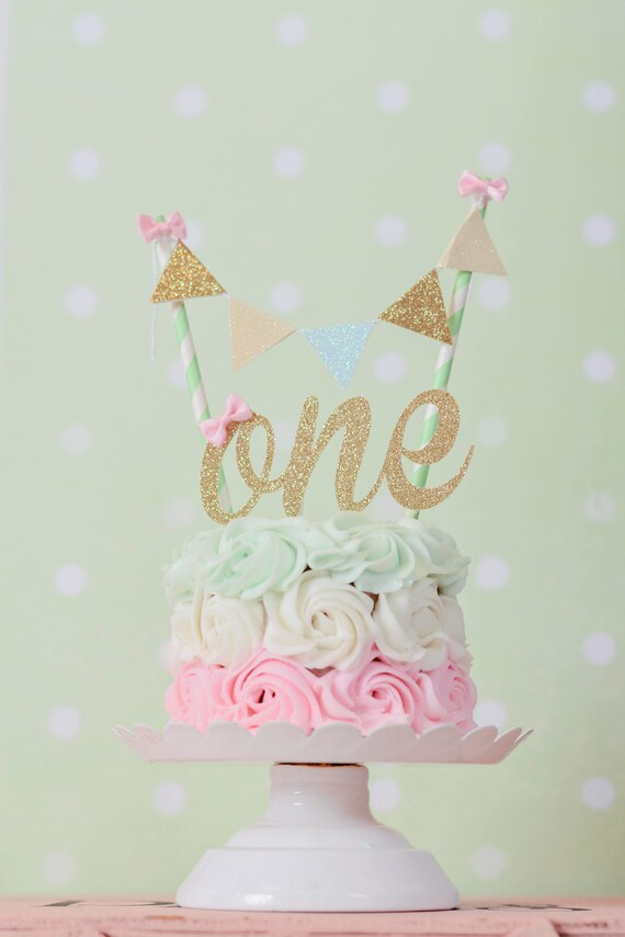 One Cake Topper, First birthday cake topper, ONE Smash Cake Set (Cake