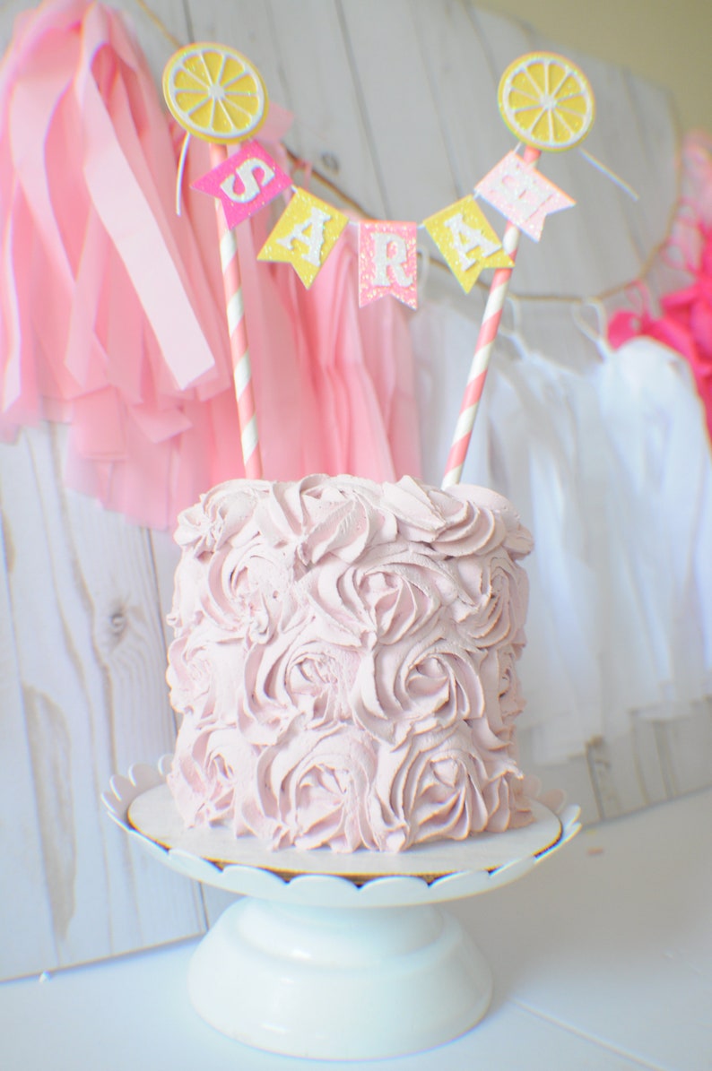 lemonade cake topper tutti frutti cake topper smashcake topper Lemon Cake Topper lemonade party Lemon smashcake topper
