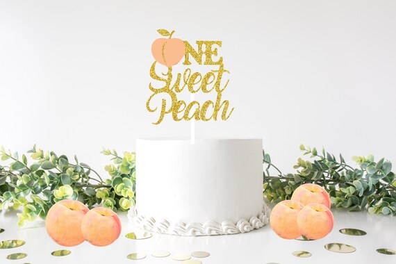 One sweet Peach cake topper, sweet as a peach cake topper, Georgia cake topper, Southern cake topper, smashcake topper, birthday cake topper Il_570xn