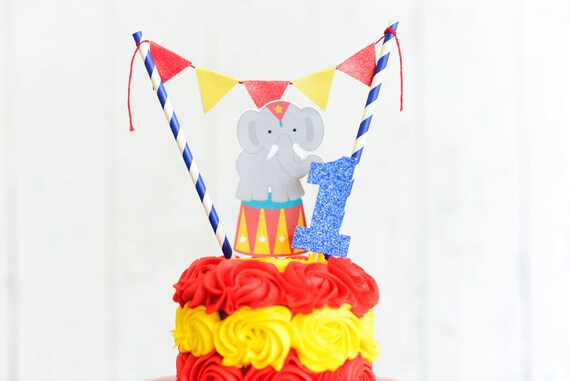 Circus Cake Topper, circus party, circus party decor, circus smash cake topper, smash cake topper, elephant cake topper, circus smash cake Il_570xn