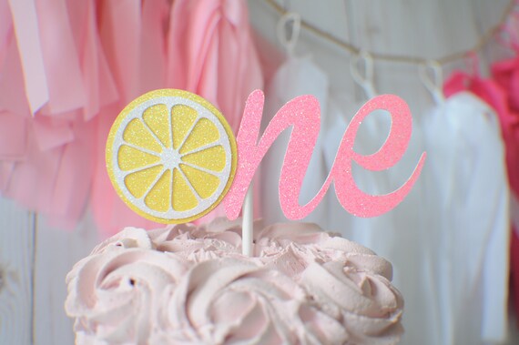 Lemon cake topper, one cake topper, lemonade cake Topper, Smash Cake Topper, First Birthday Cake Topper, lemonade party Il_570xn