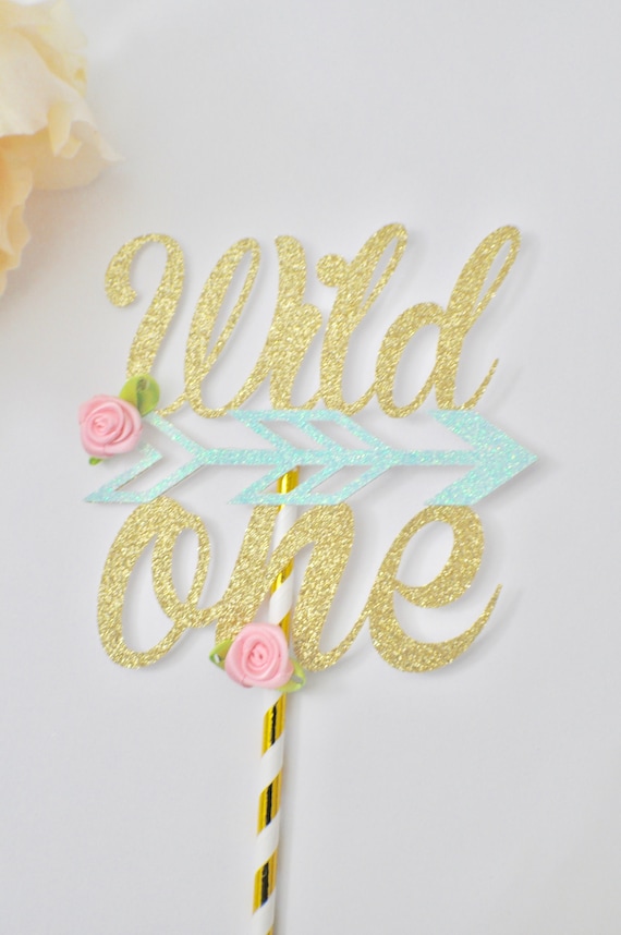 Wild one cake topper, one cake topper, boho cake topper, arrow caketopper, cake topper, birthday cake topper, cake topper for girl Il_570xn