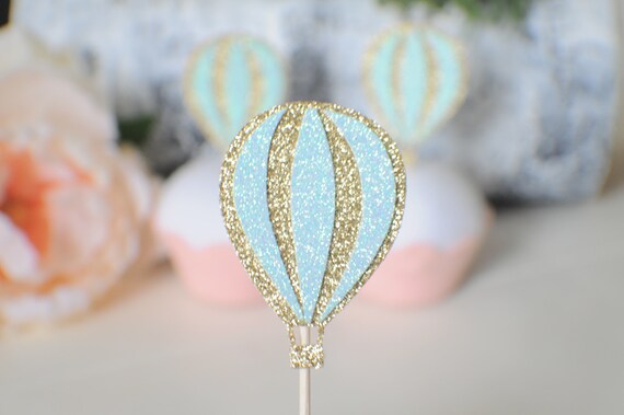hot air balloon cupcake topper, balloon cupcake topper, hot air balloon party Il_570xn