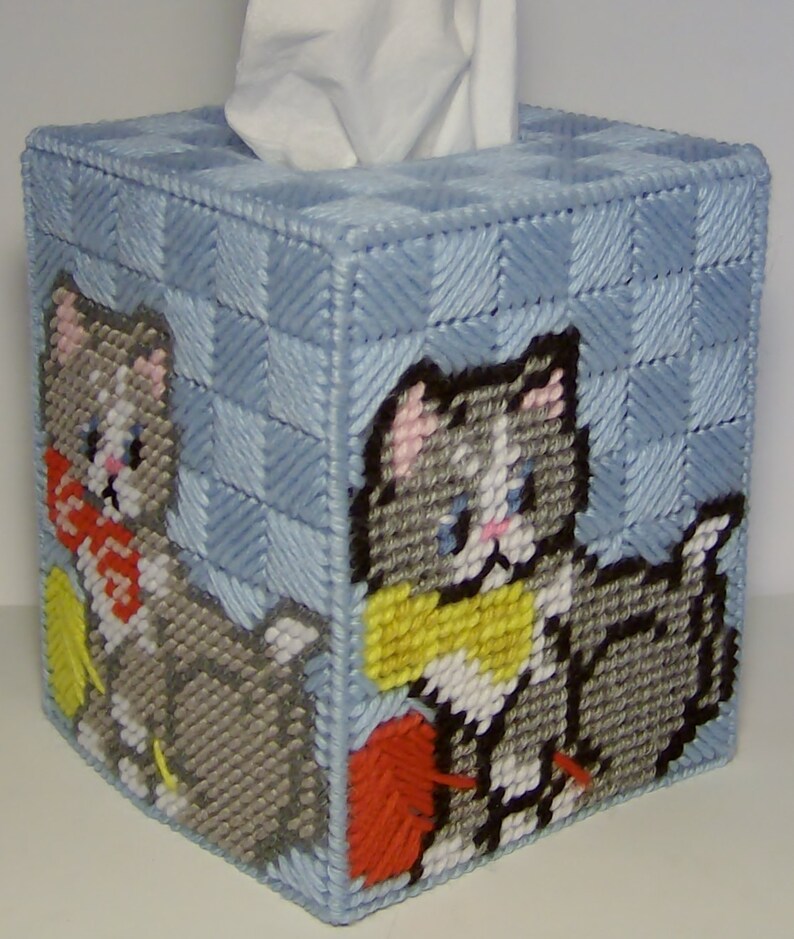 PLAYFUL KITTEN/CAT Boutique Size Tissue Box Cover Feline | Etsy