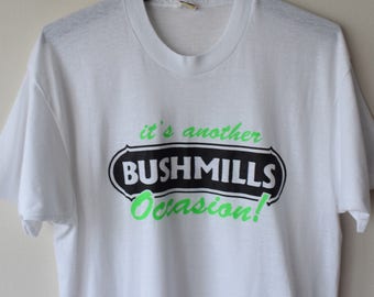 80s Bushmills Whiskey T-Shirt // Art Hoe, E-Girl Grunge Style, Retro Drinking Tee // 50 50 Cotton Poly Screen Stars