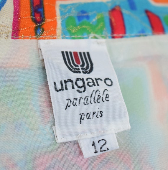 80s Emanuel Ungaro 'Parallele' Skirt in Vivid Mul… - image 5