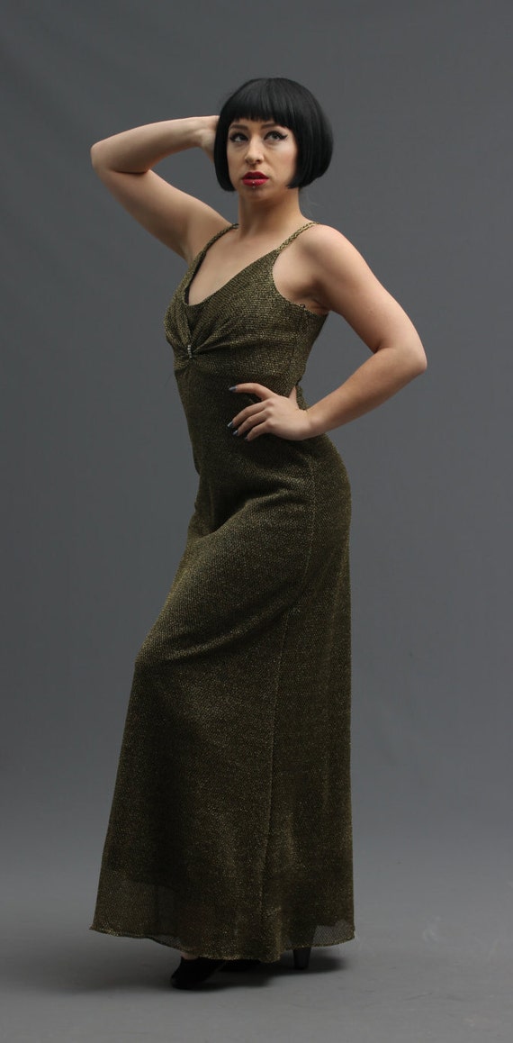 60's/70's Pink Draped Disco Maxi Dress main image 1